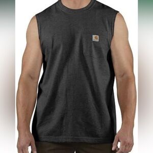 Carhartt Relaxed Fit Sleeveless Pocket T-Shirt in Black Size Medium Set of TWO